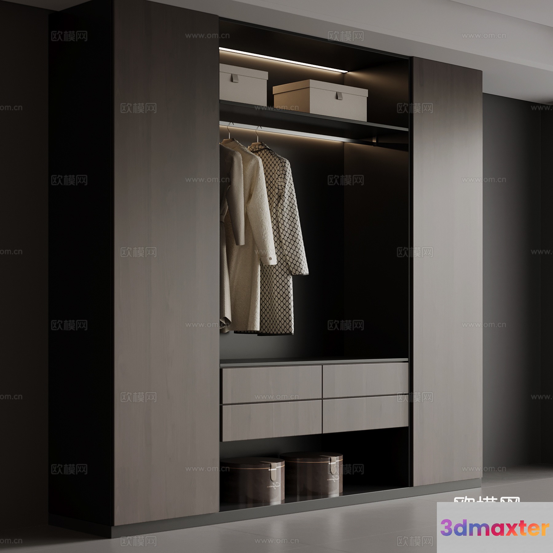 Modern Sleek And Minimalist Closet Design 3D Model - 11422 - VRAY Render