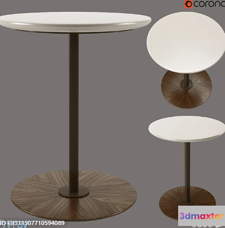 Two Tables With White Tops And Brown Bases 3D Model - 784 - CORONA Render