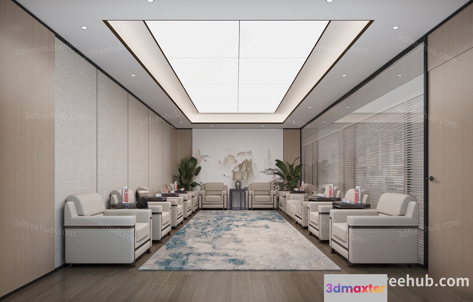 Modern Living Room 3D Model - 22833 - VRAY Render