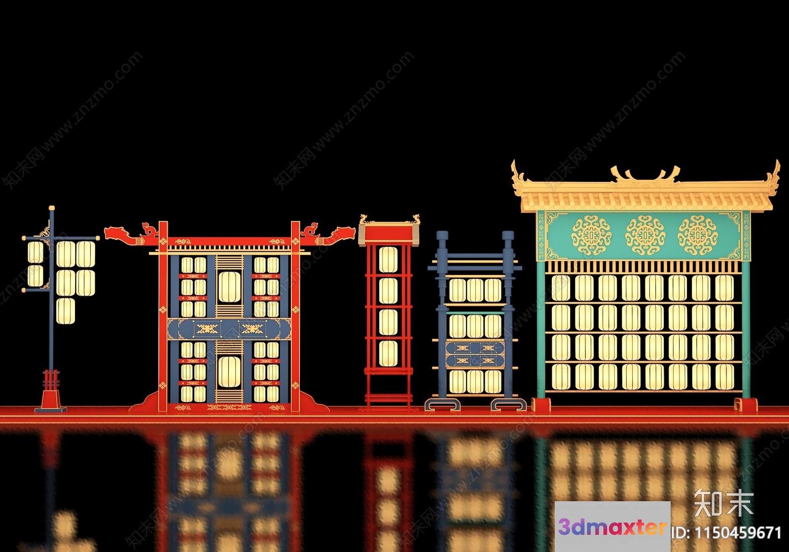 Traditional Asian-Style Furniture 3D Model - 4327 - VRAY Render