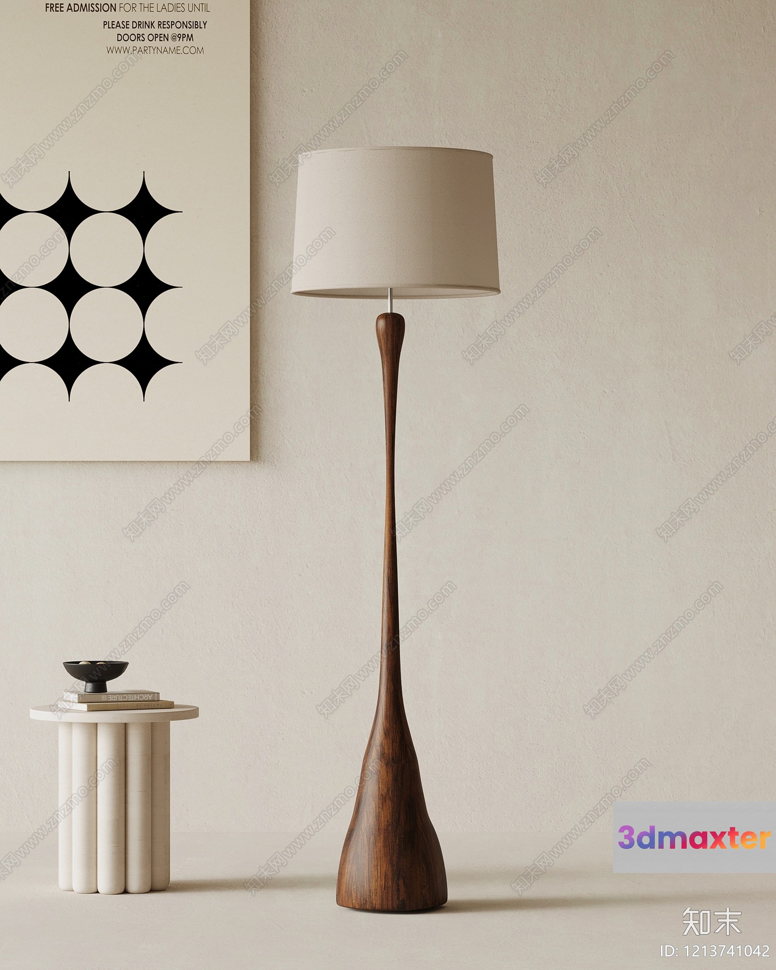 Mid-Century Modern Lamp 3D Model - 14320 - VRAY Render