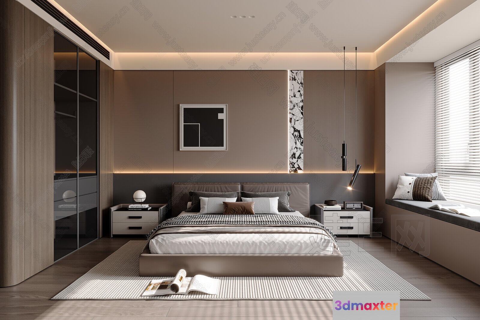 Modern Bedroom Design 3D Model - 23409 - VRAY Render