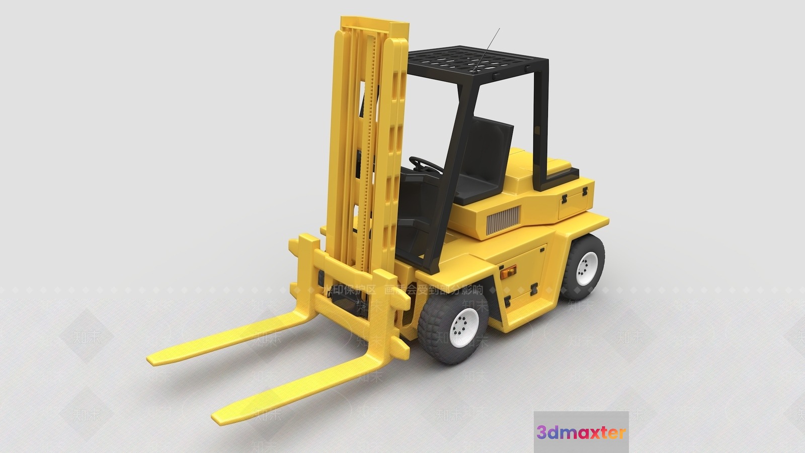 A Yellow Forklift 3D Model - 6725 - VRAY Render