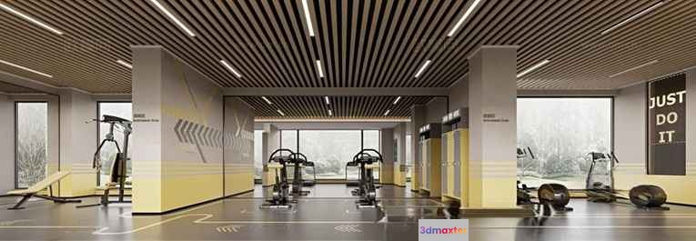 Modern Fitness Room 3D Model - 17513 - CORONA Render