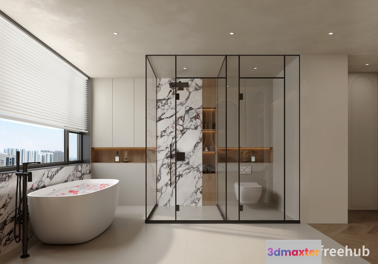 A Bathroom With A Bathtub 3D Model - 20493 - VRAY Render