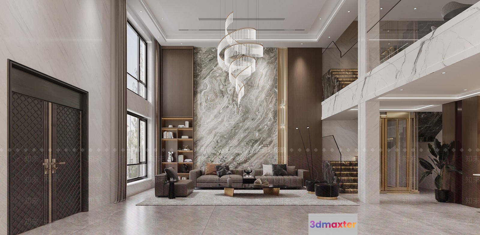 Modern Living Room 3D Model - 15252 - VRAY Render