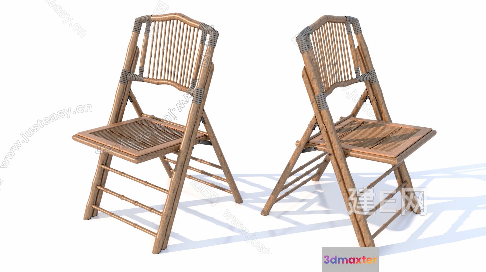 Wooden Folding Chairs 3D Model - 5131 - VRAY Render