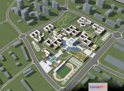 A 3D Map Of A City 3D Model - 6230 - VRAY Render