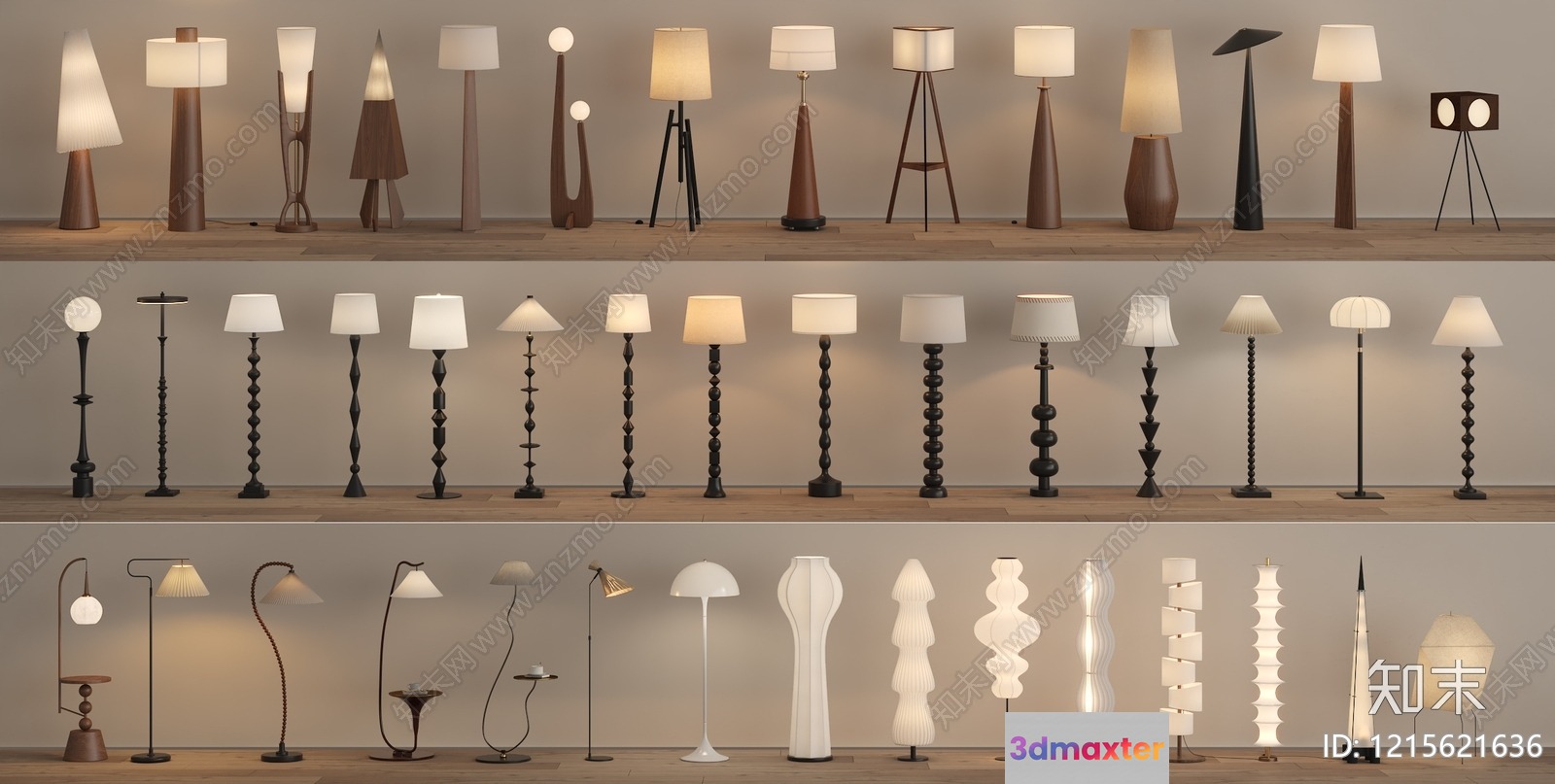 Modern Floor Lamps 3D Model - 14495 - VRAY Render