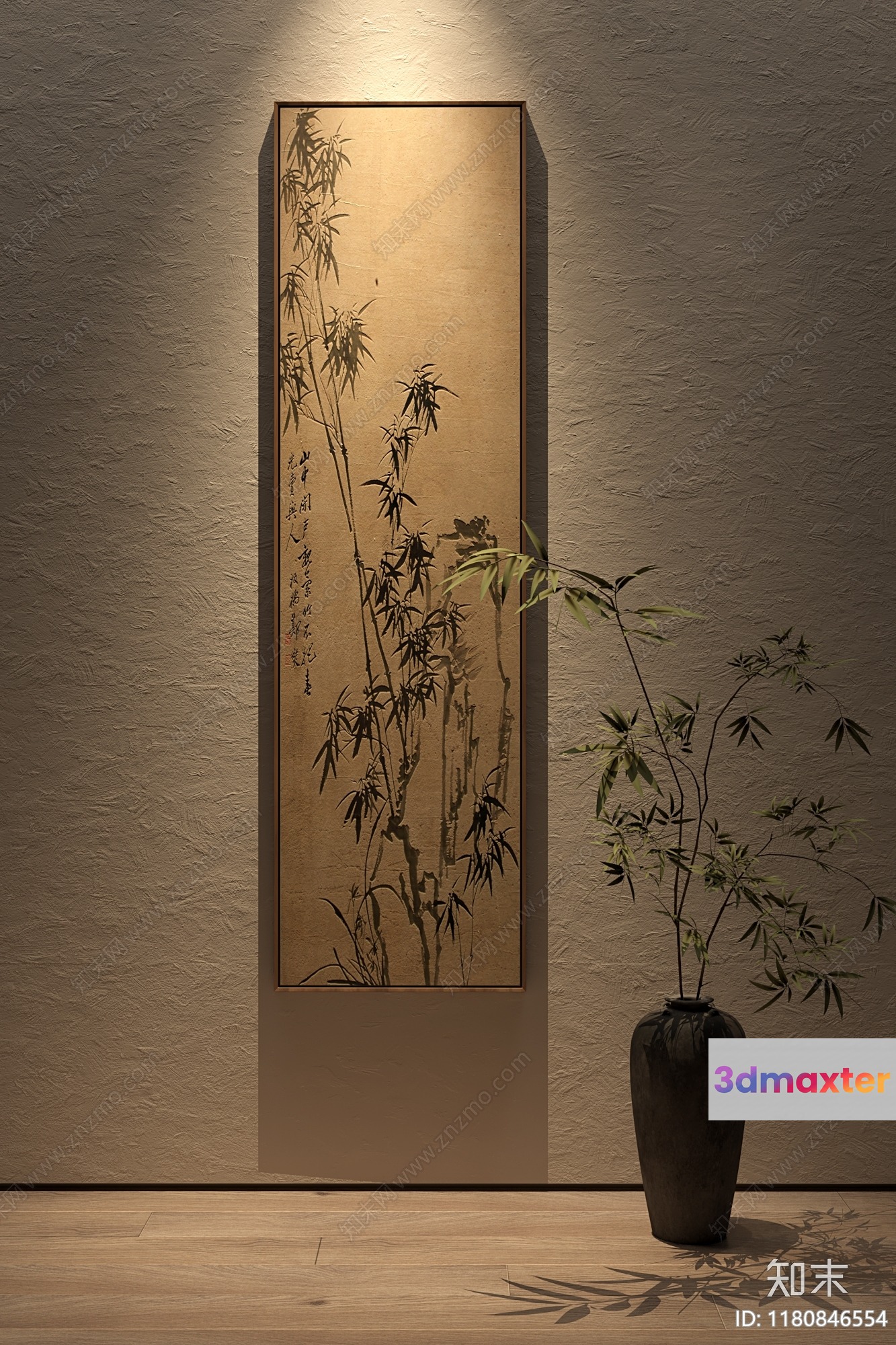 A Framed Bamboo Painting 3D Model - 12140 - VRAY Render
