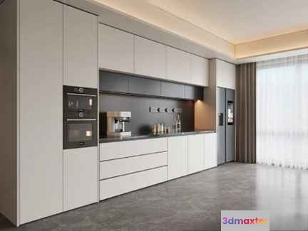 Modern Kitchen Design 3D Model - 854 - VRAY Render