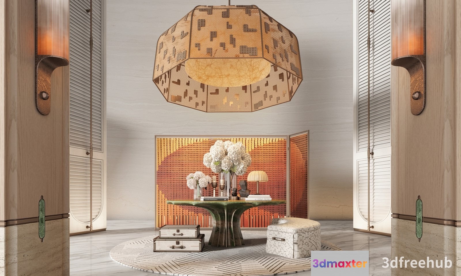 Modern Living Room 3D Model - 21491 - VRAY Render
