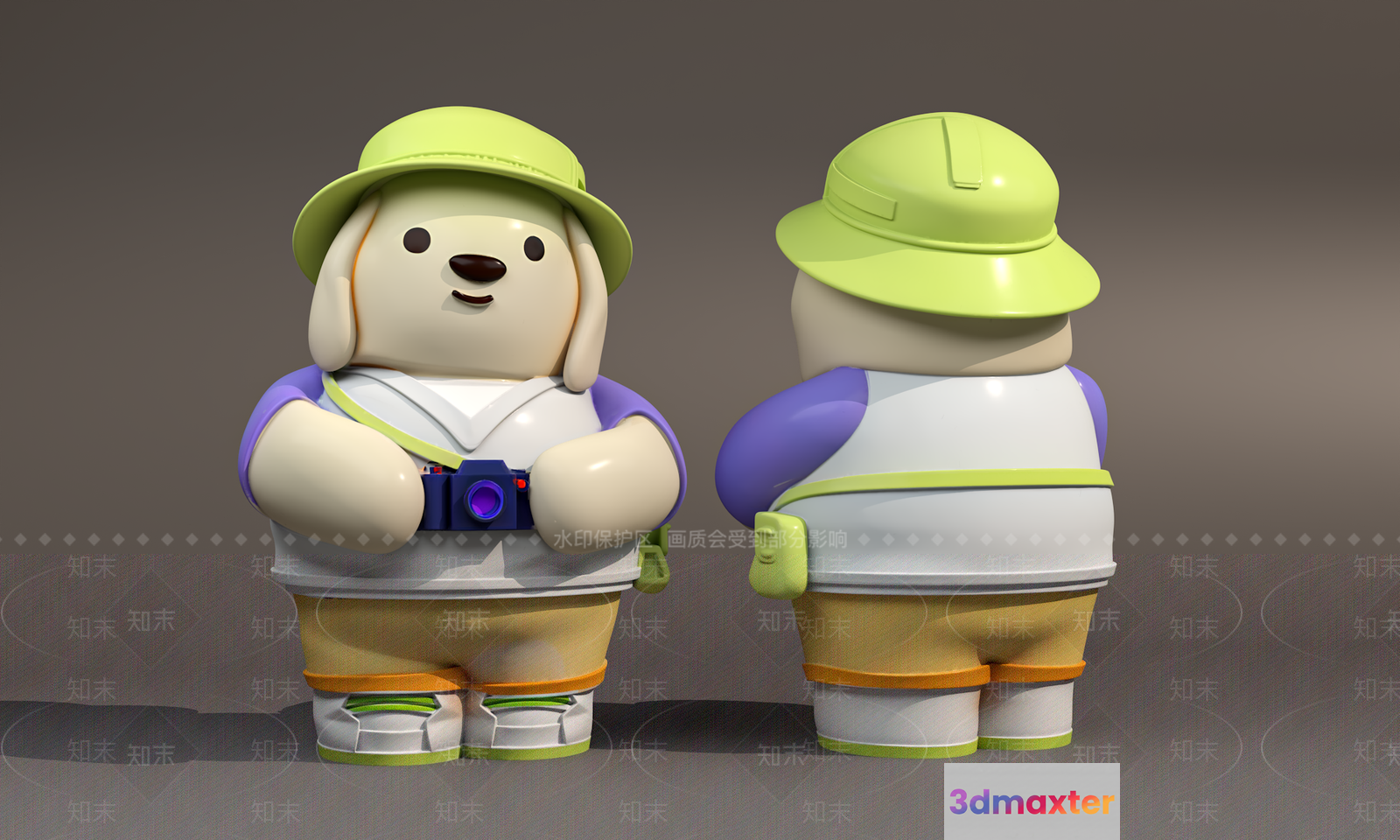 The Main Subject Is A Cartoon Dog And One Key Characteristic Is Its Yellow 3D Model - 14993 - VRAY Render