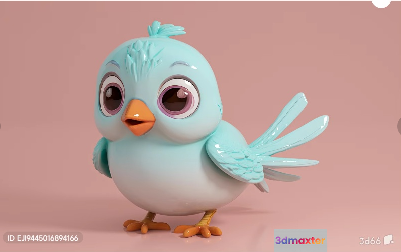 A Cartoon Bird 3D Model - 5291 - VRAY Render