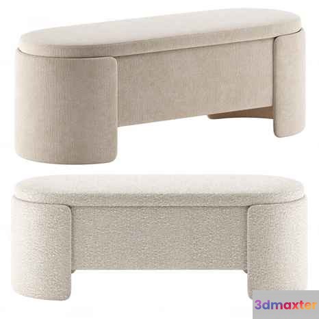 Modern Beige Bench 3D Model - 23363 - CORONA Render