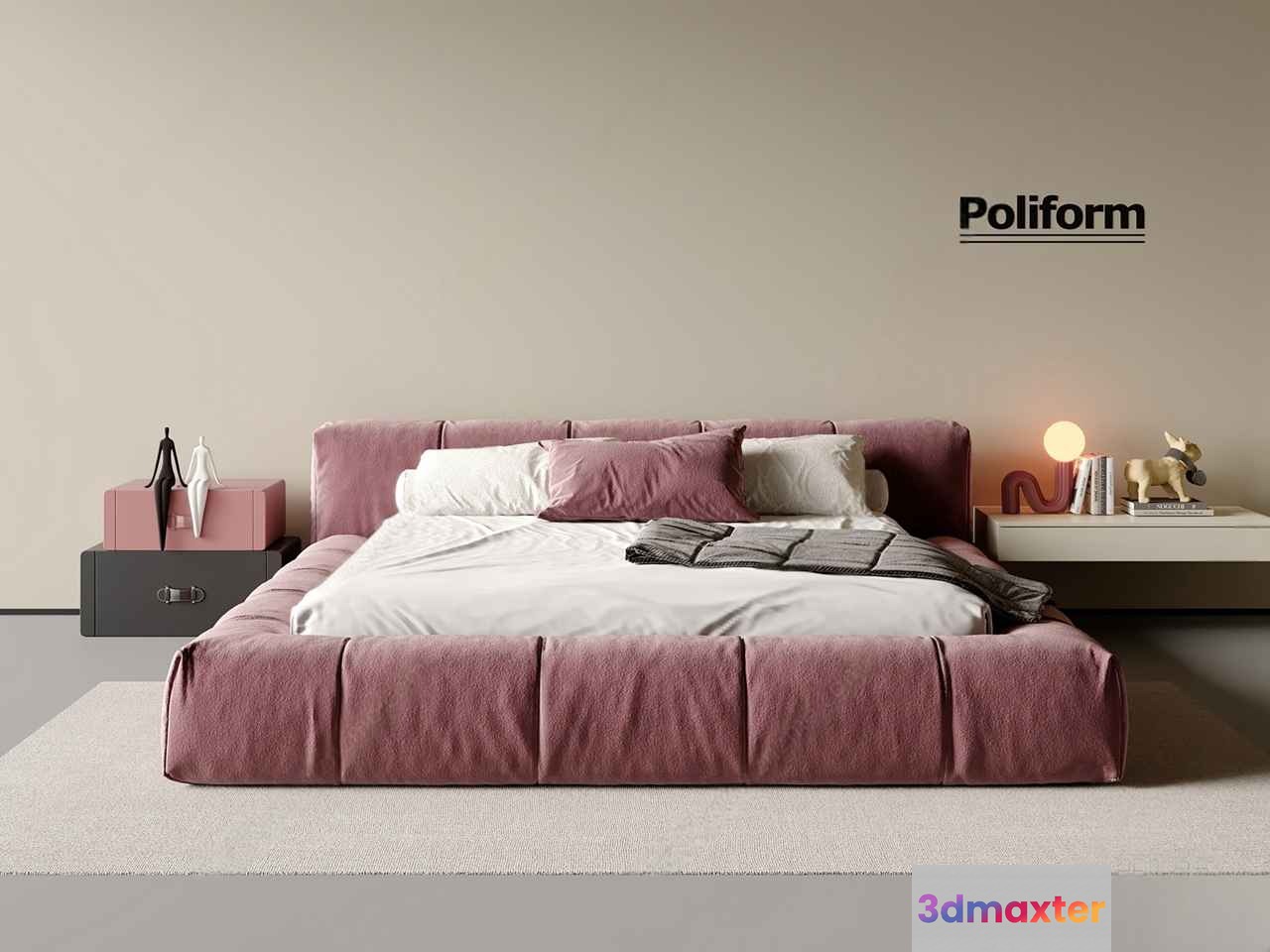 Cozy Modern Bedroom 3D Model - 1984 - VRAY Render