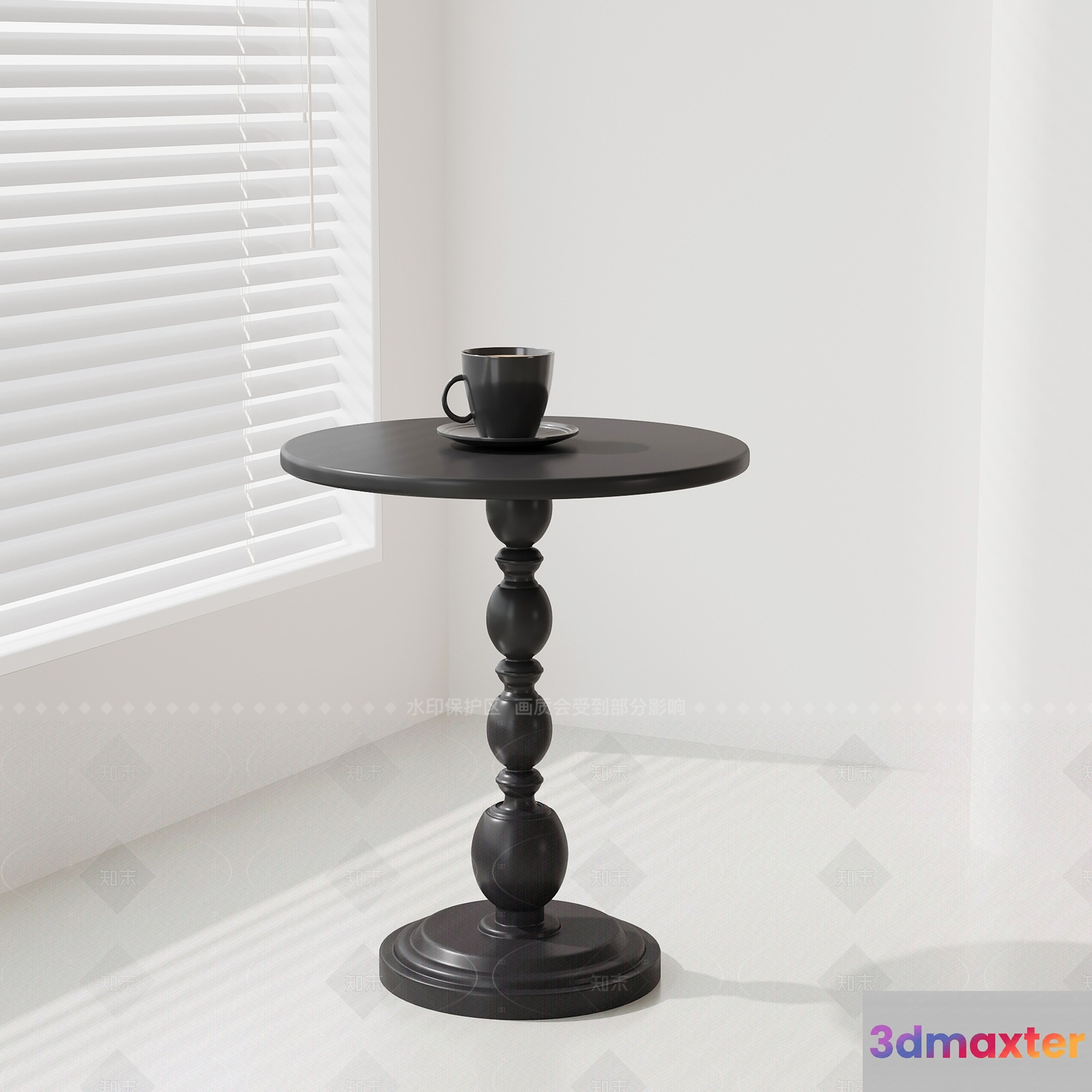 A Small Black Table 3D Model - 21883 - VRAY Render