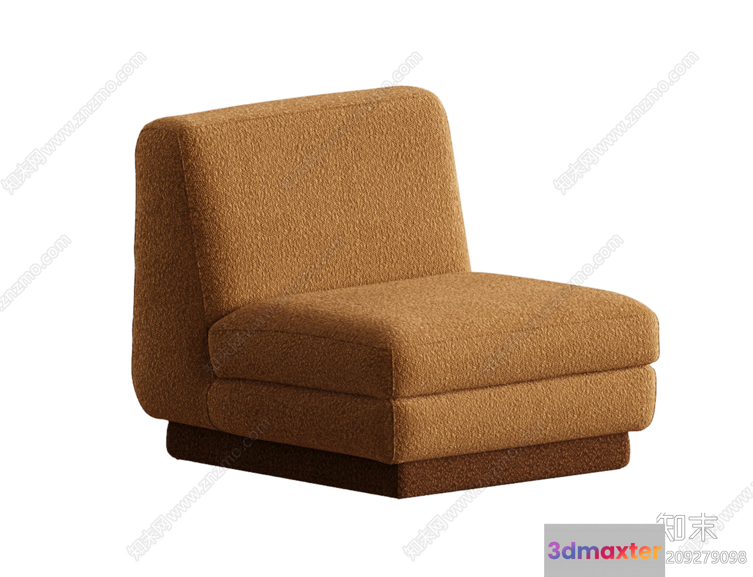 A Brown Armchair 3D Model - 12543 - VRAY Render