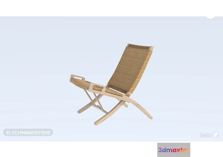 A Wooden Folding Chair 3D Model - 14242 - VRAY Render