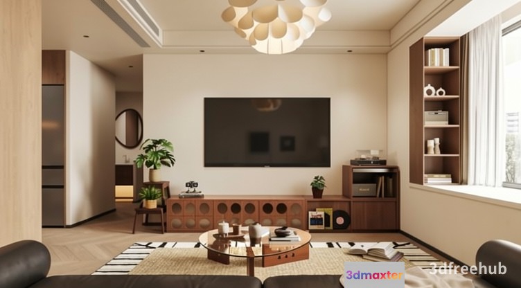 Modern Living Room 3D Model - 20541 - VRAY Render