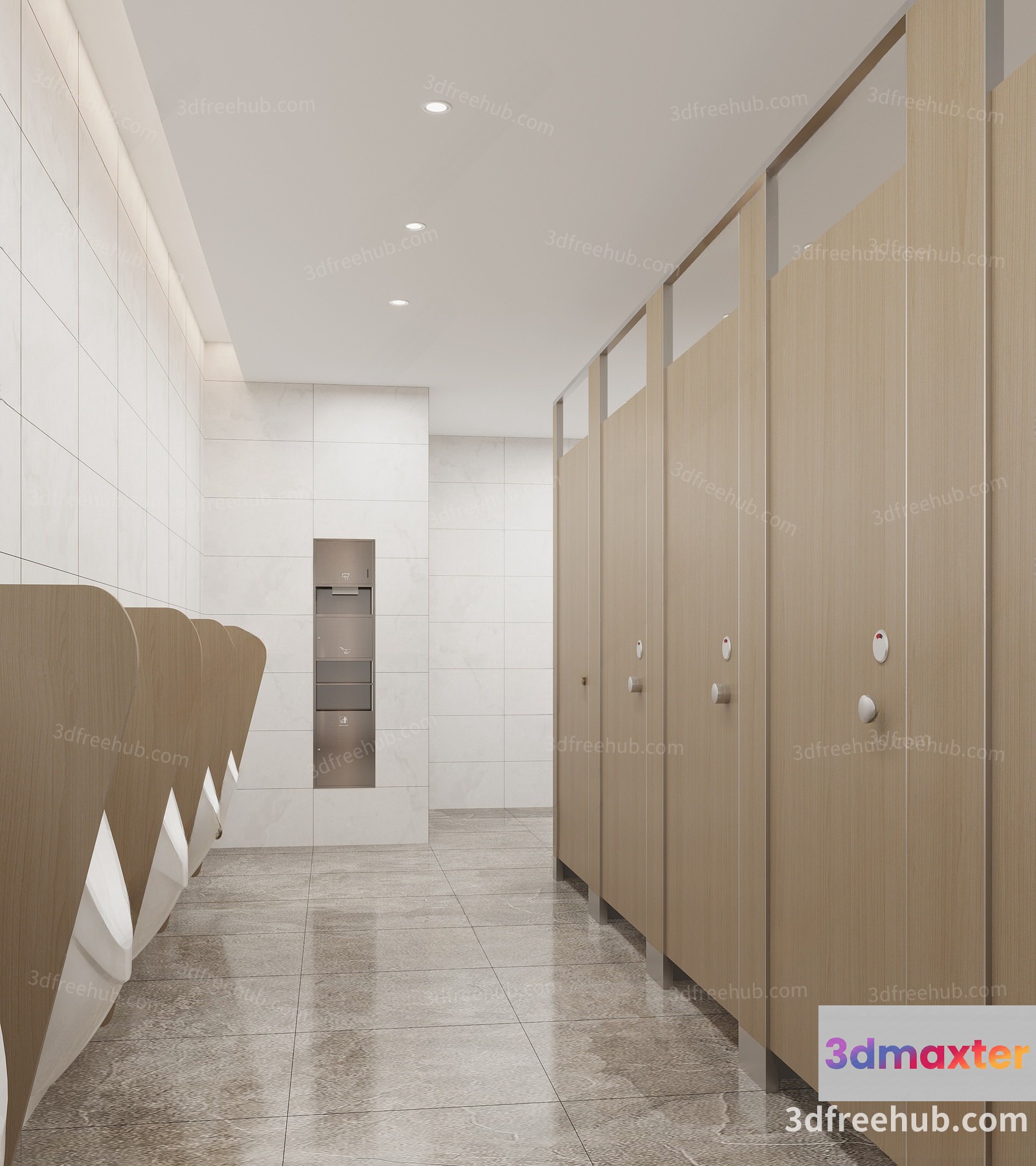 Modern Public Restroom 3D Model - 22707 - VRAY Render
