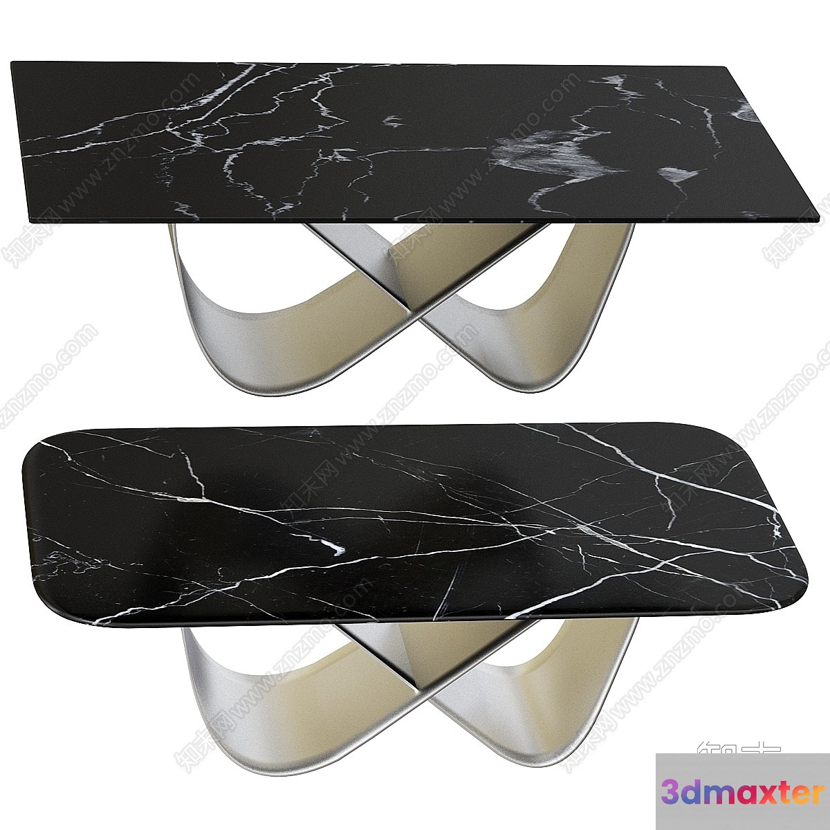 Modern Black Marble Table 3D Model - 18800 - VRAY Render