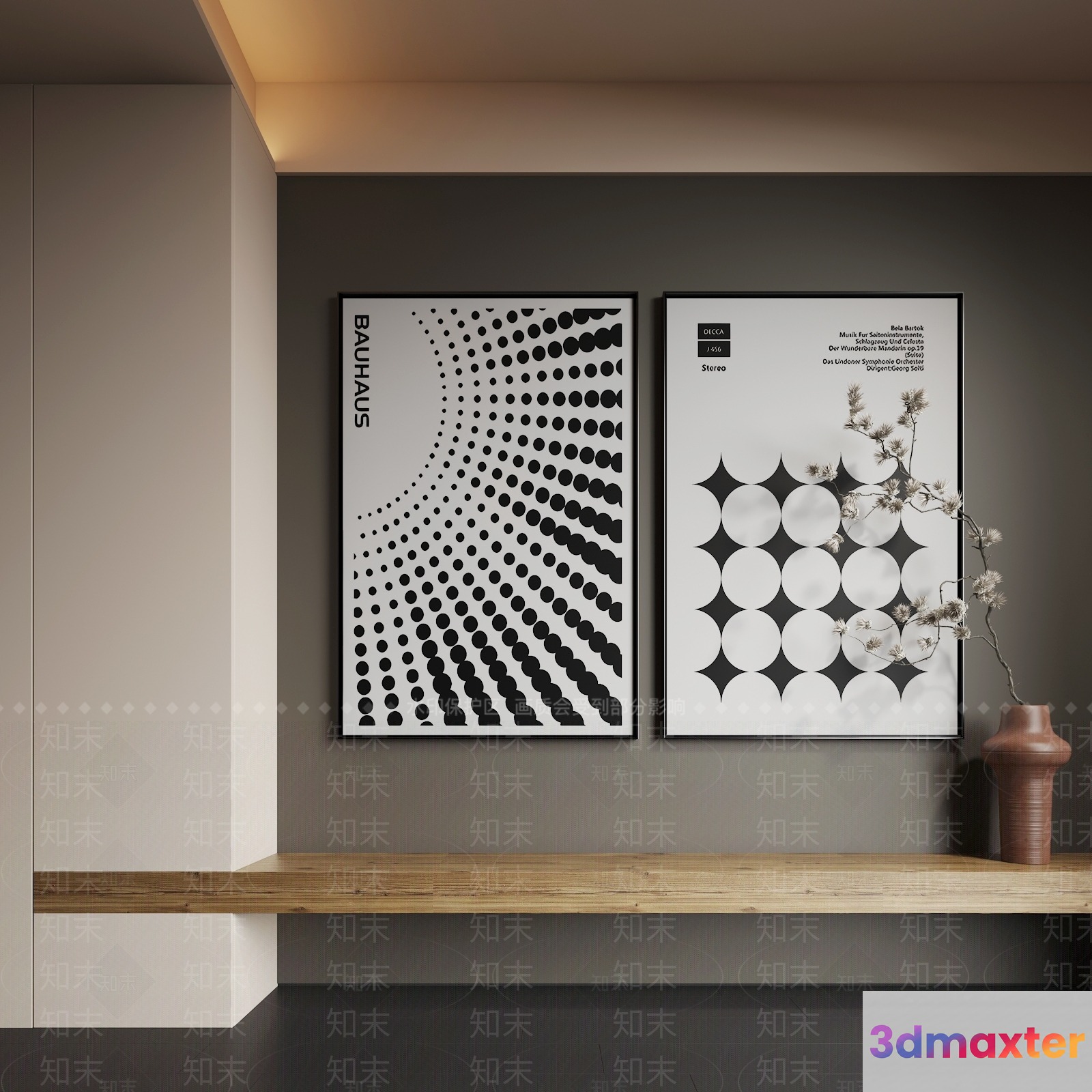 Modern Bauhaus Posters 3D Model - 7522 - VRAY Render