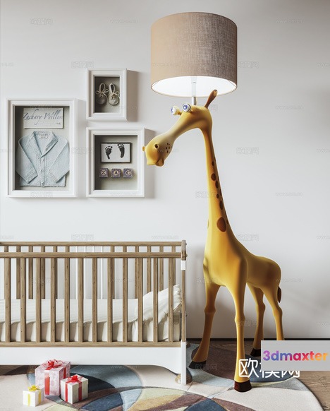 A Giraffe Lamp In A Nursery Room 3D Model - 5702 - VRAY Render