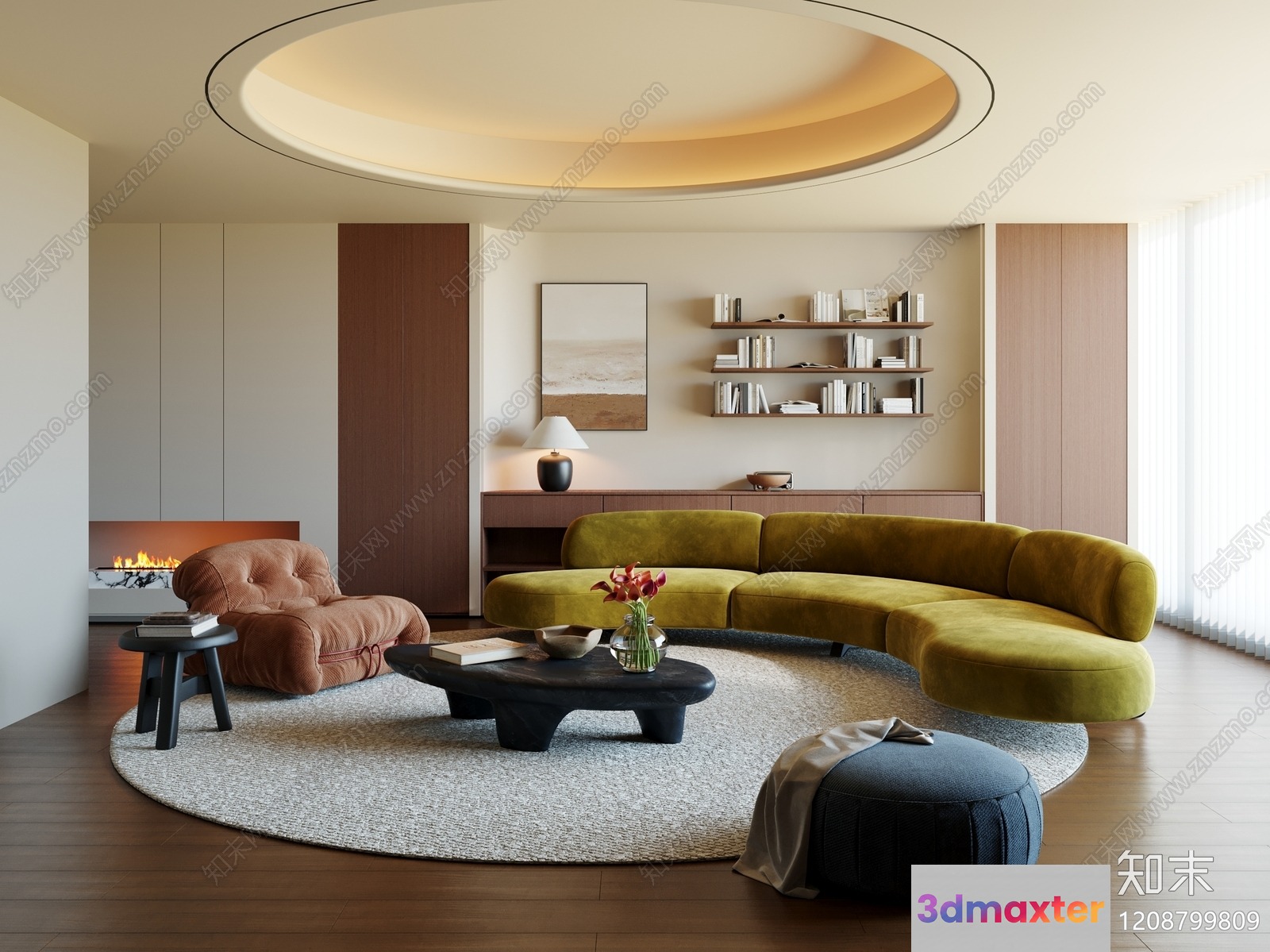 Modern Living Room 3D Model - 8440 - CORONA Render