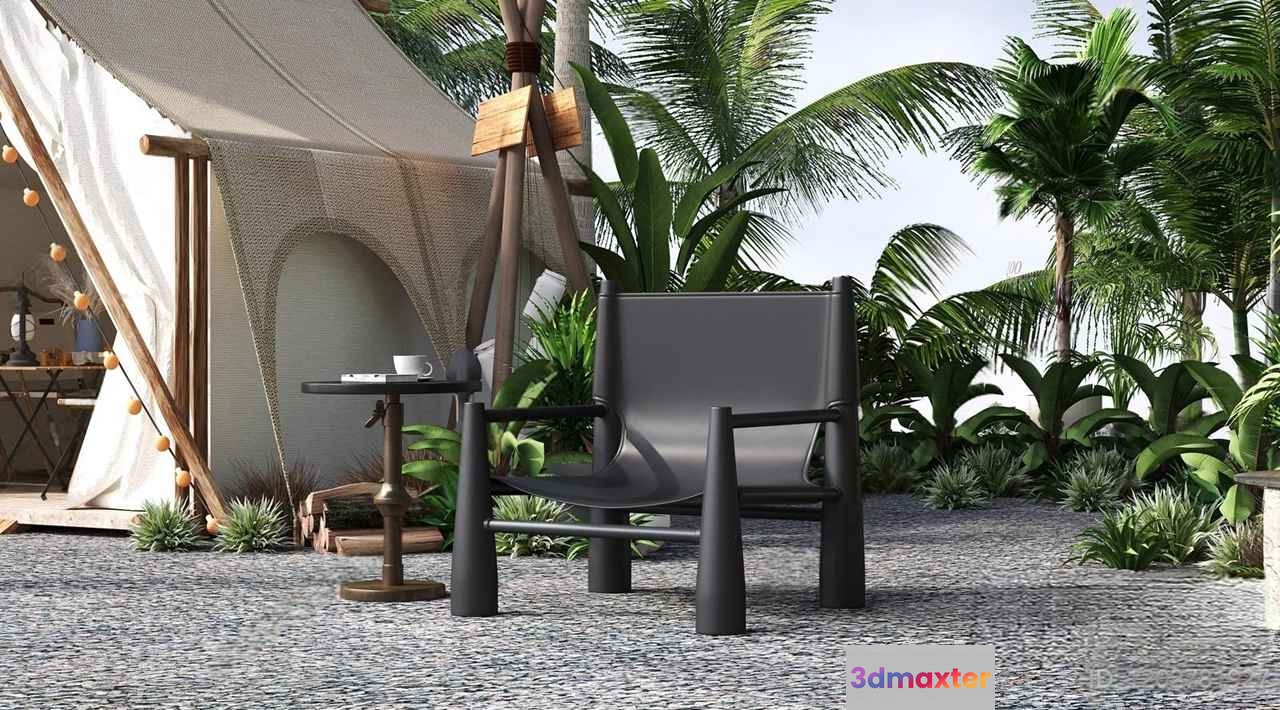 Black Chair 3D Model - 3229 - VRAY Render