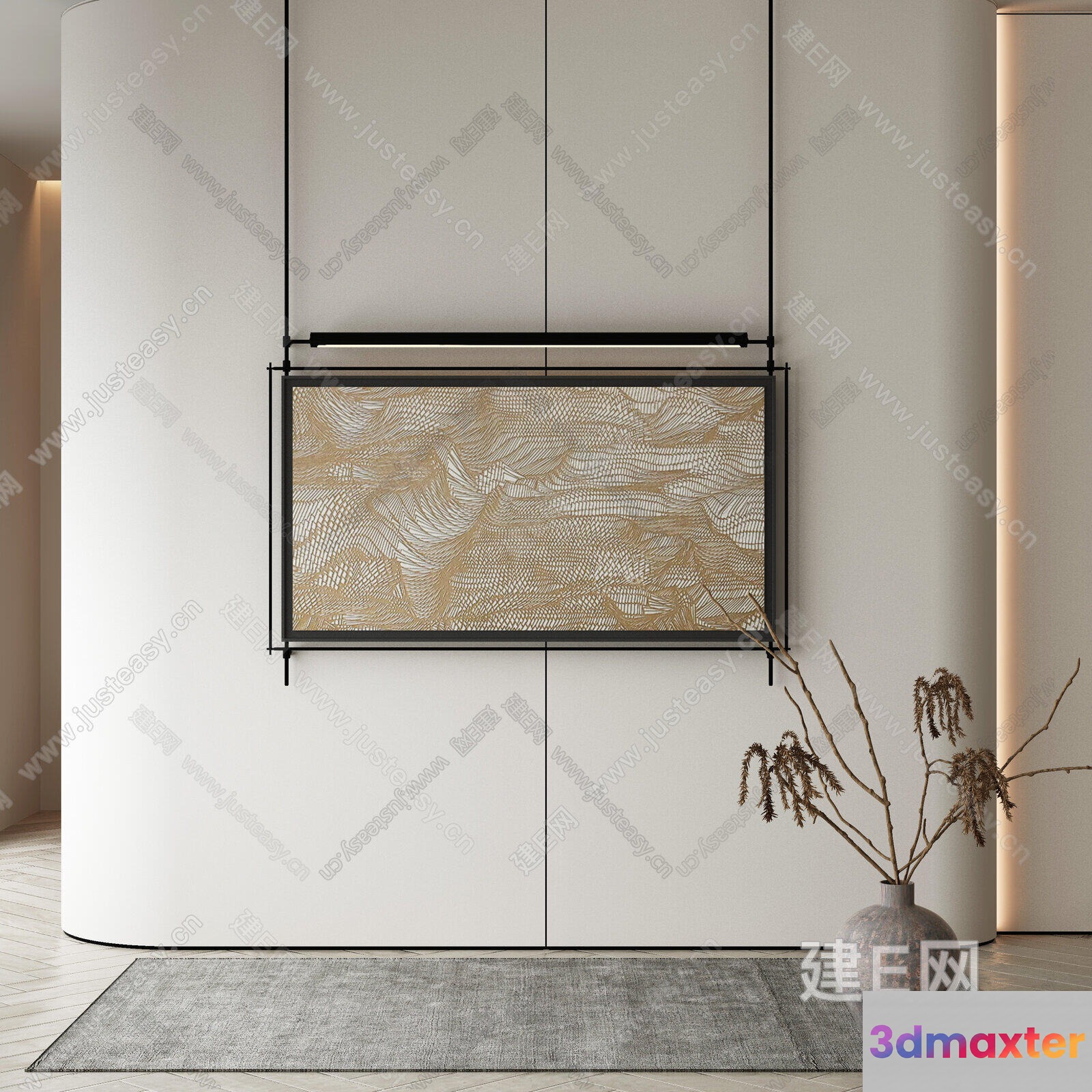 Modern Minimalist Decor 3D Model - 16569 - VRAY Render