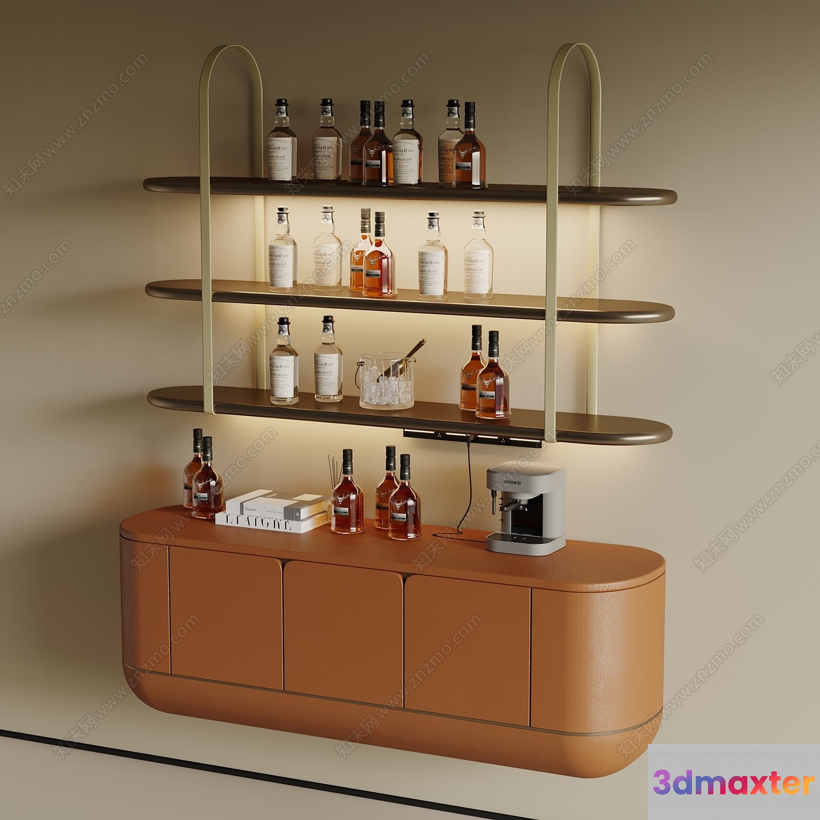 Modern Bar Area 3D Model - 13226 - VRAY Render