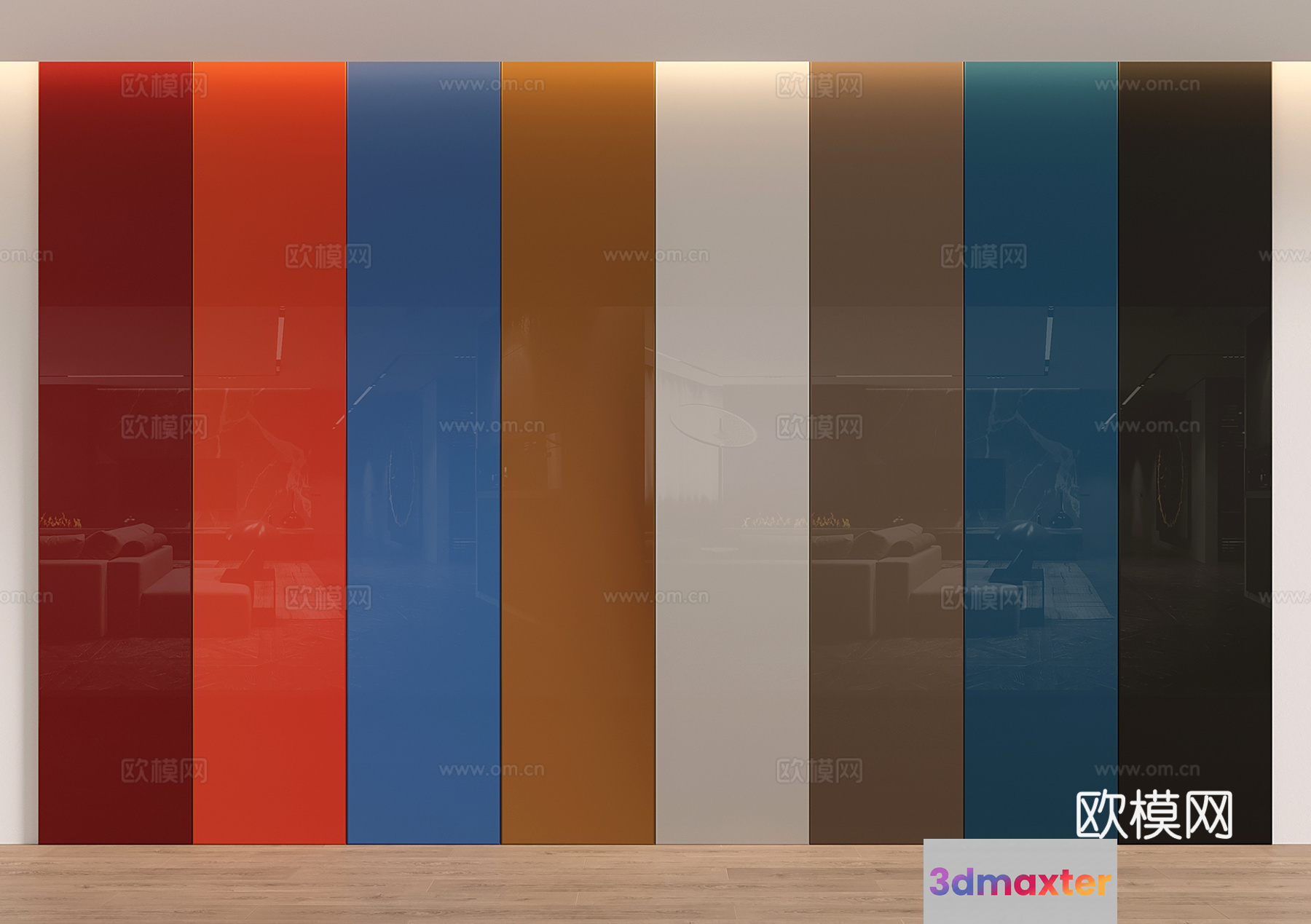 Modern Color Palette 3D Model - 2882 - VRAY Render