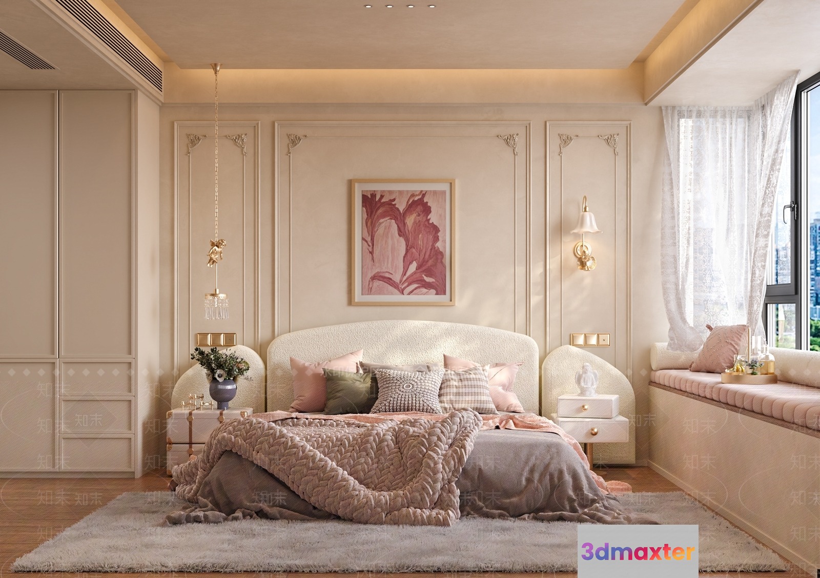 Cozy Bedroom 3D Model - 4145 - VRAY Render