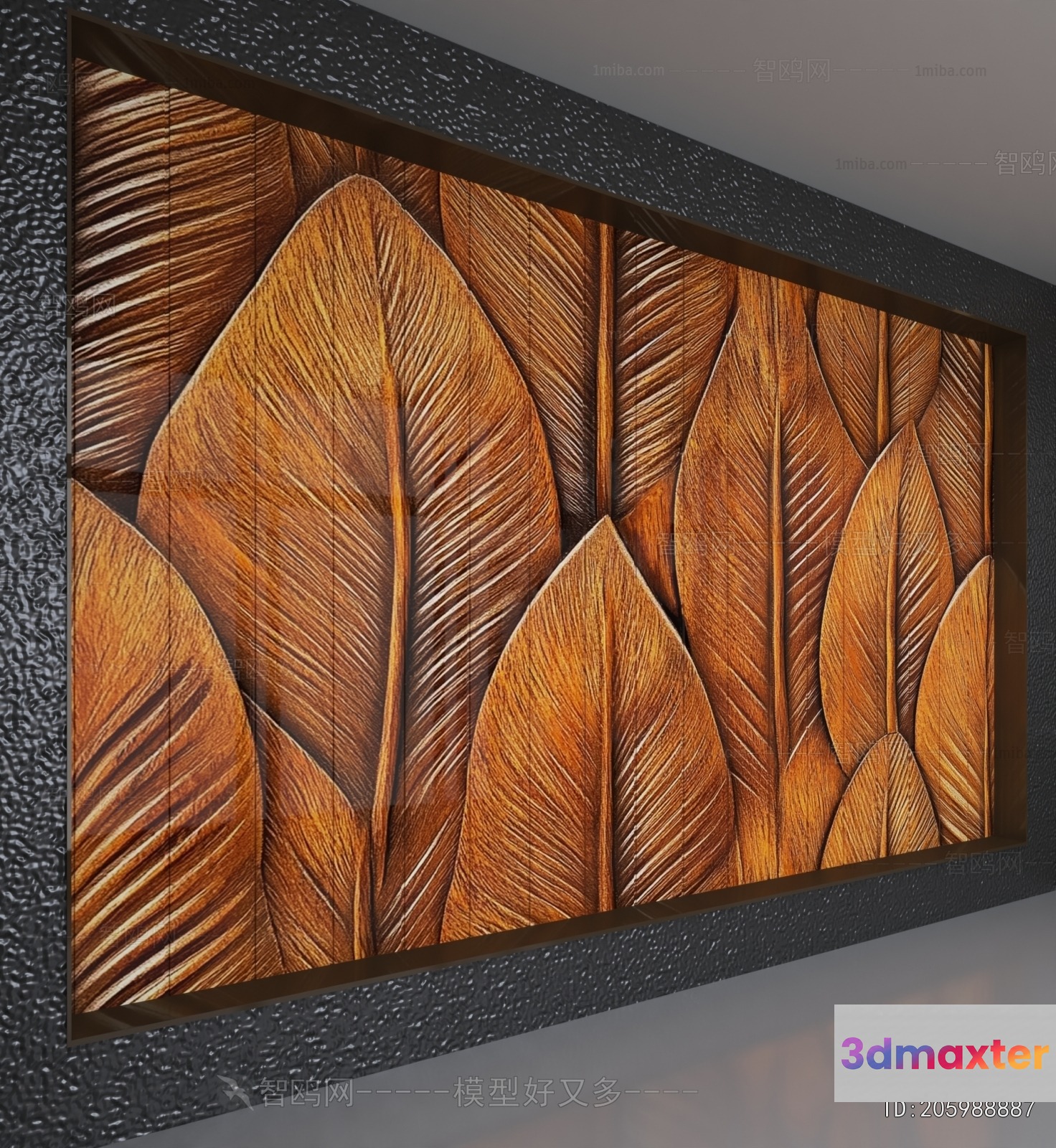 A Wall Hanging With A Leaf Pattern 3D Model - 16785 - VRAY Render