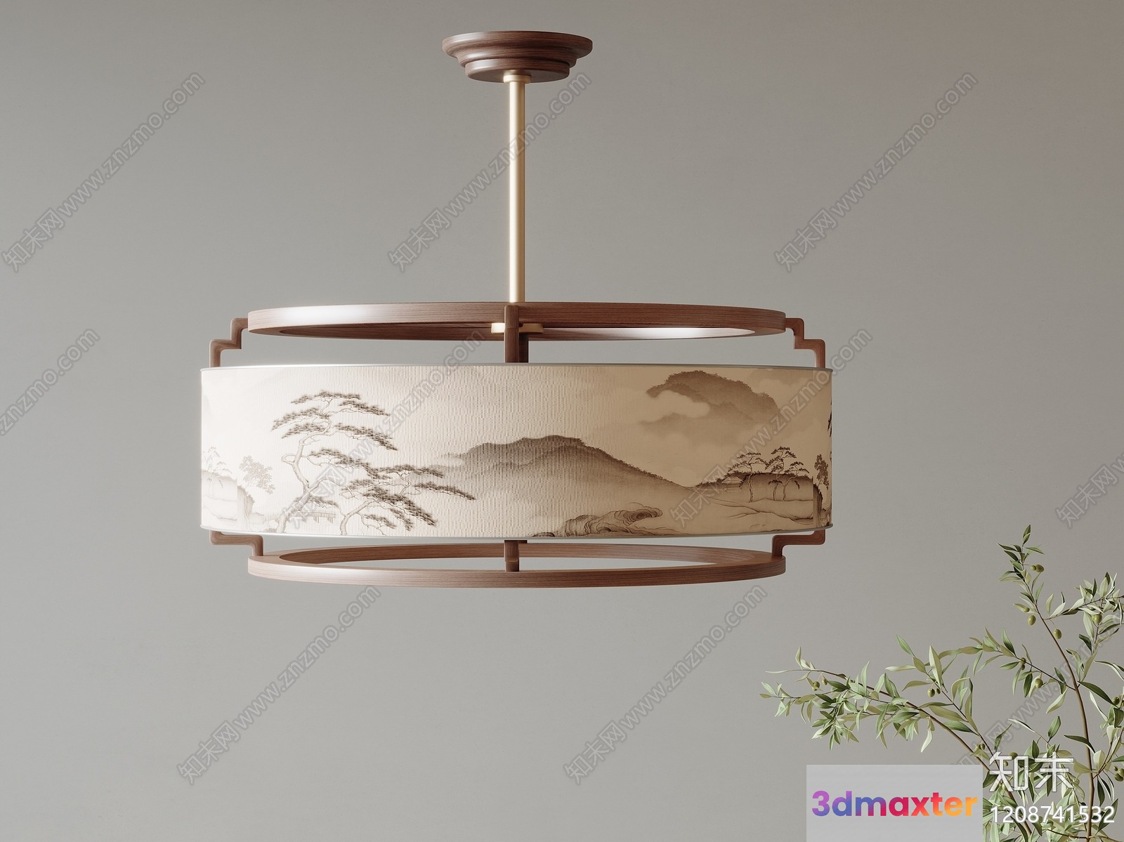 Gold Light Fixture 3D Model - 1355 - VRAY Render
