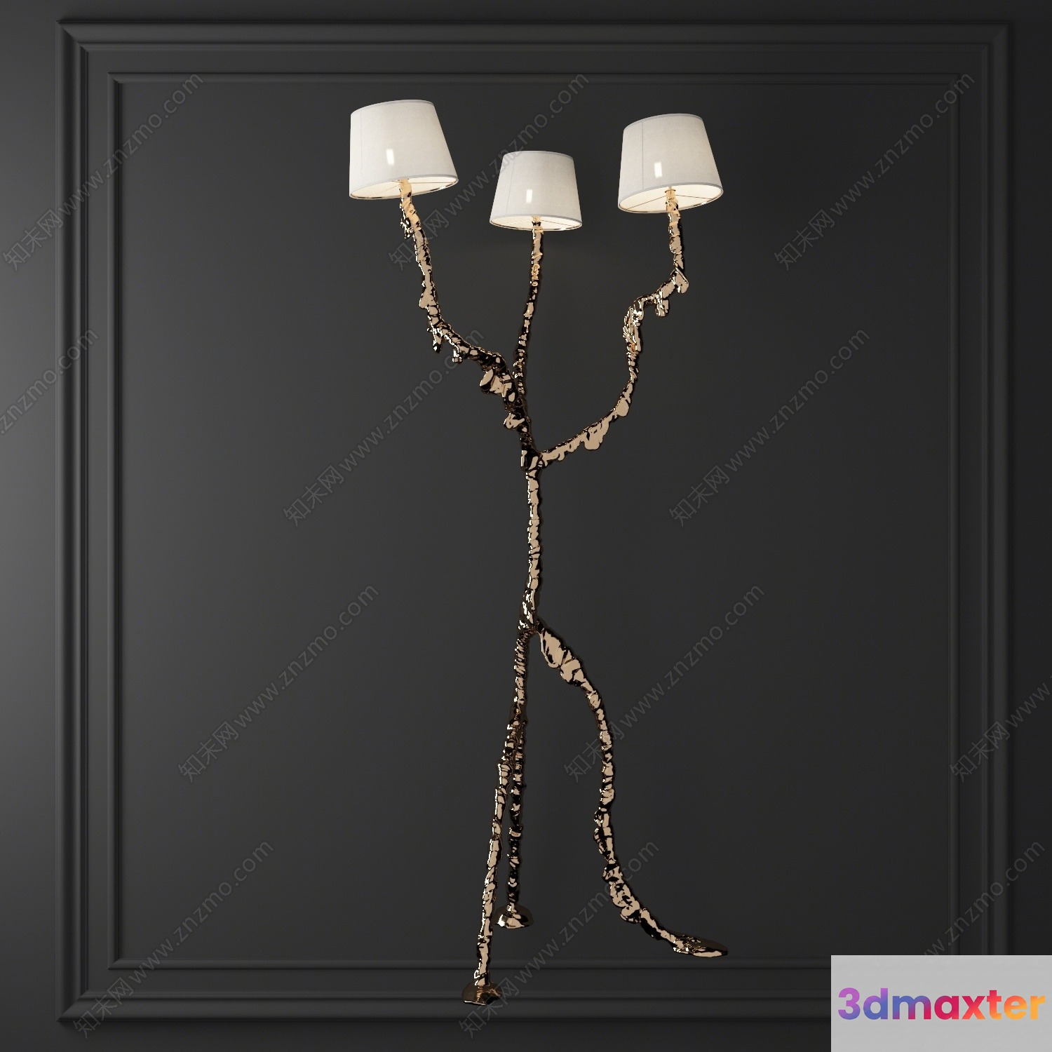 Gold Light Fixture 3D Model - 14927 - VRAY Render