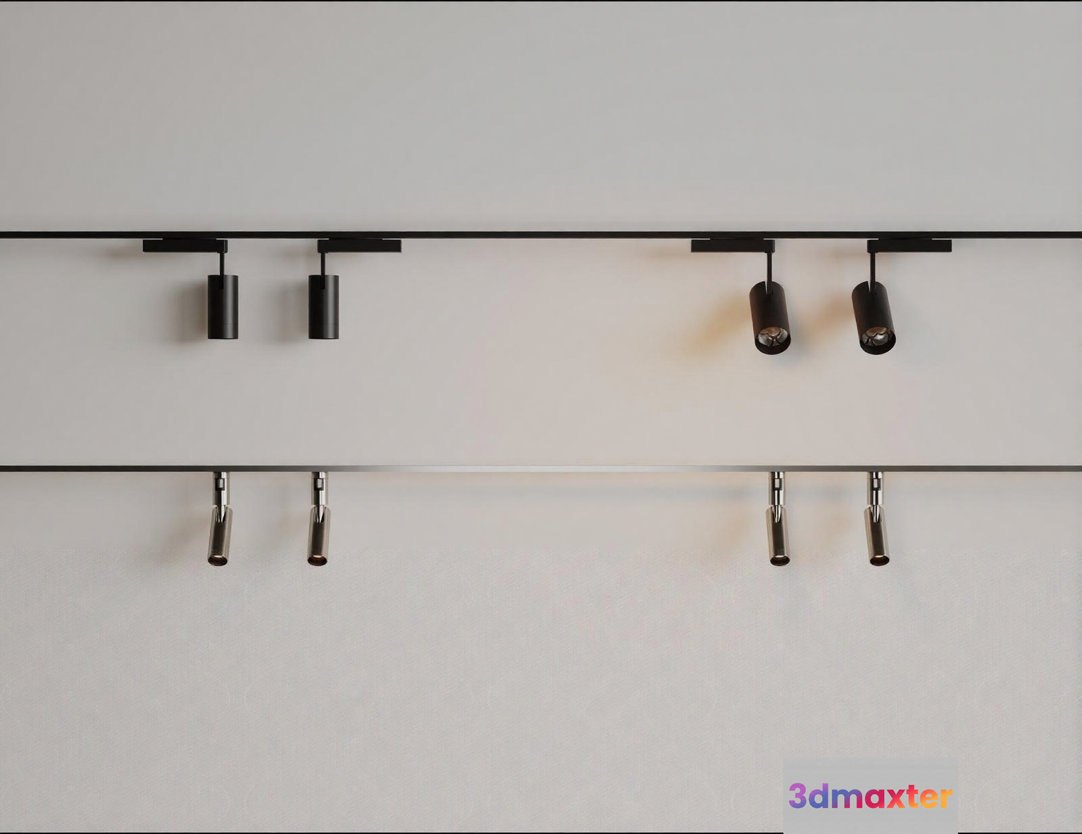 Black Track Lighting 3D Model - 17278 - VRAY Render