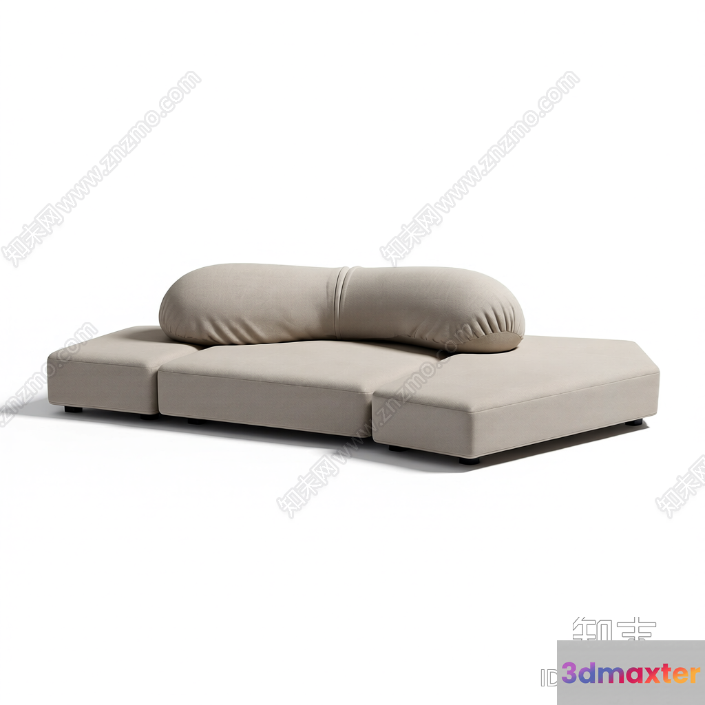 Modern Beige Sofa 3D Model - 12281 - VRAY Render