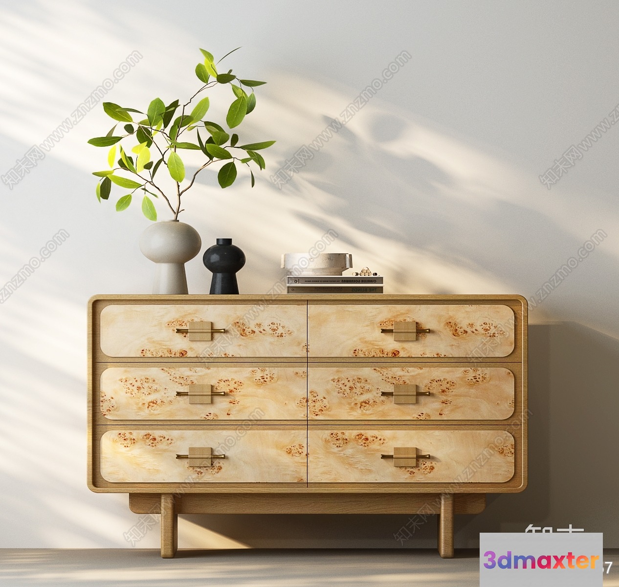 Mid-Century Modern Dresser 3D Model - 17777 - VRAY Render