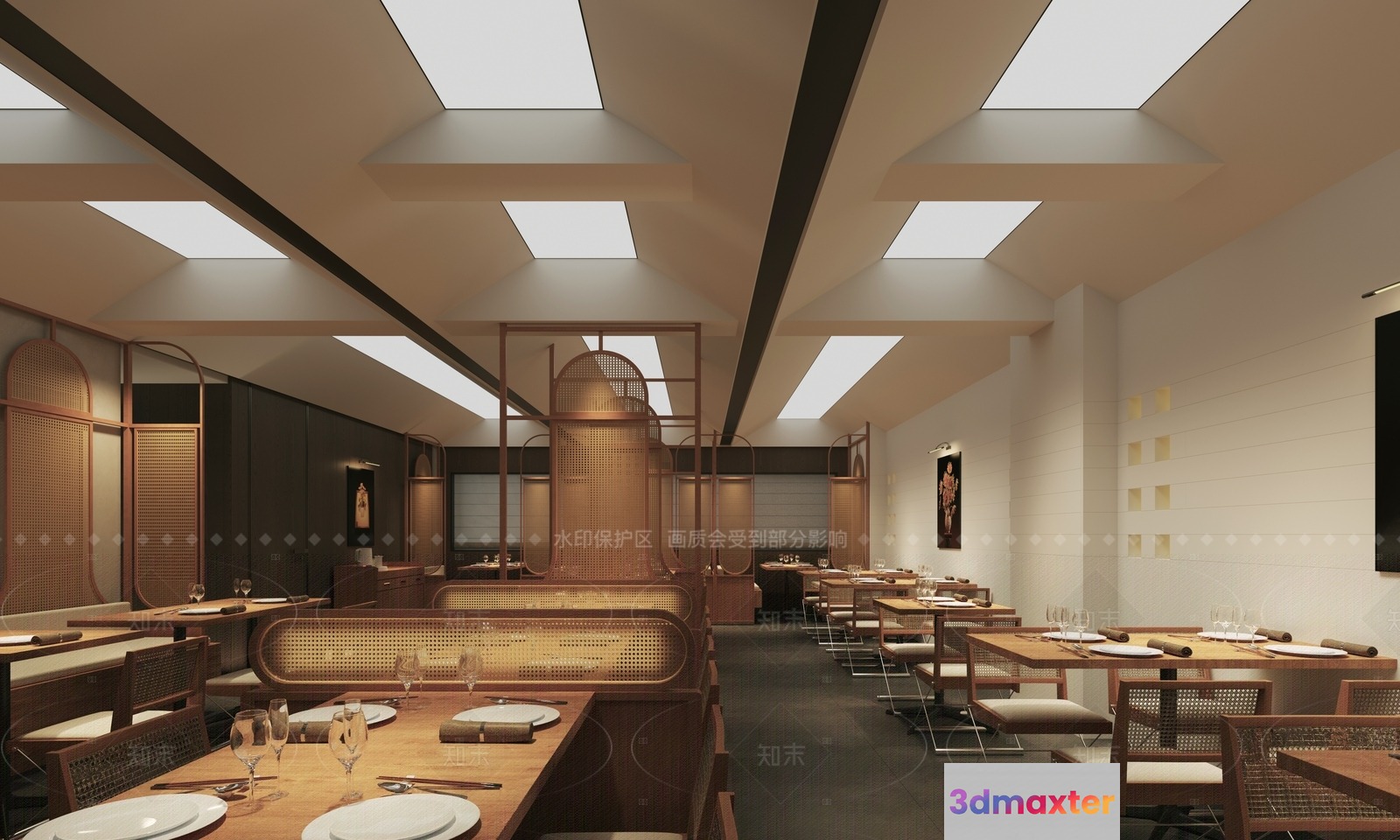 Modern Restaurant Interior 3D Model - 8490 - CORONA Render