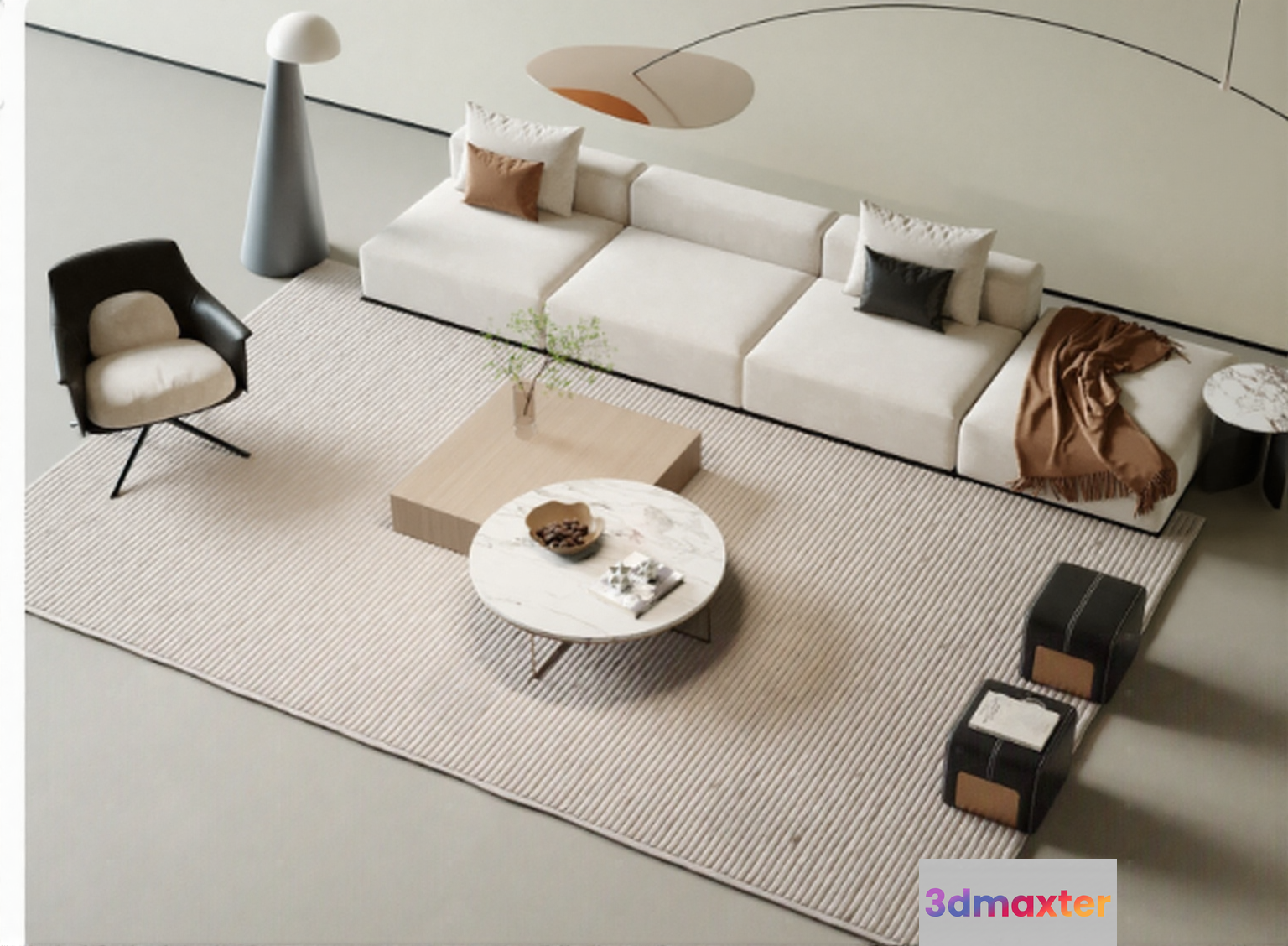 Modern Living Room 3D Model - 11023 - CORONA Render
