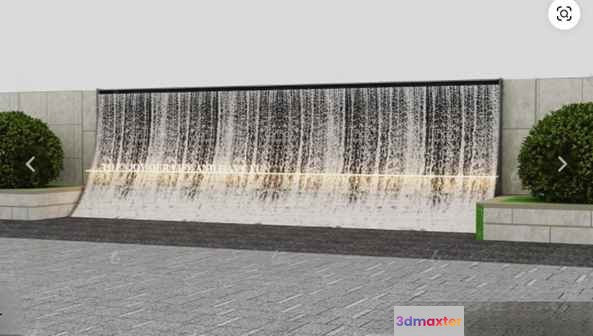 Modern Waterfall Wall 3D Model - 11354 - VRAY Render