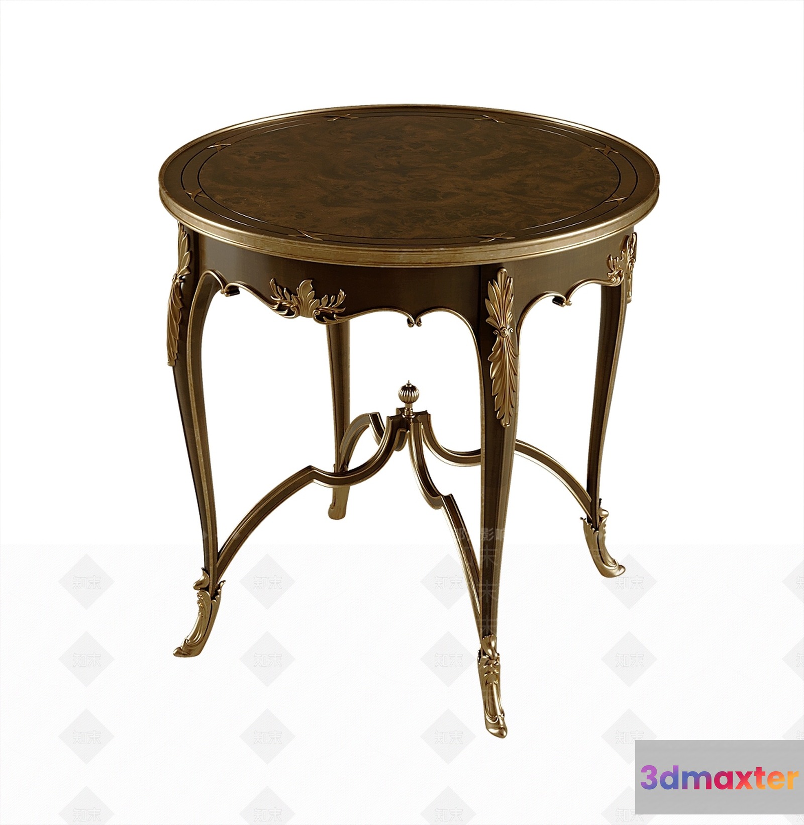 Small Round Table With Ornate Legs 3D Model - 440 - VRAY Render