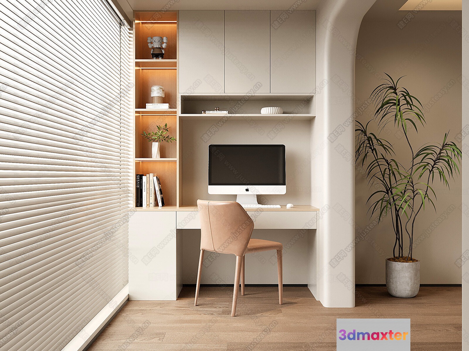 Modern Home Office Setup 3D Model - 23418 - VRAY Render