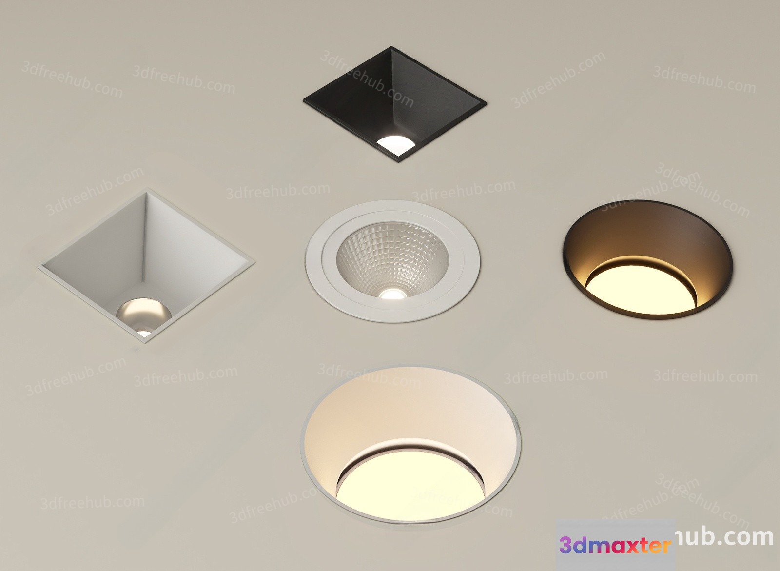 Gold Light Fixture 3D Model - 22286 - VRAY Render