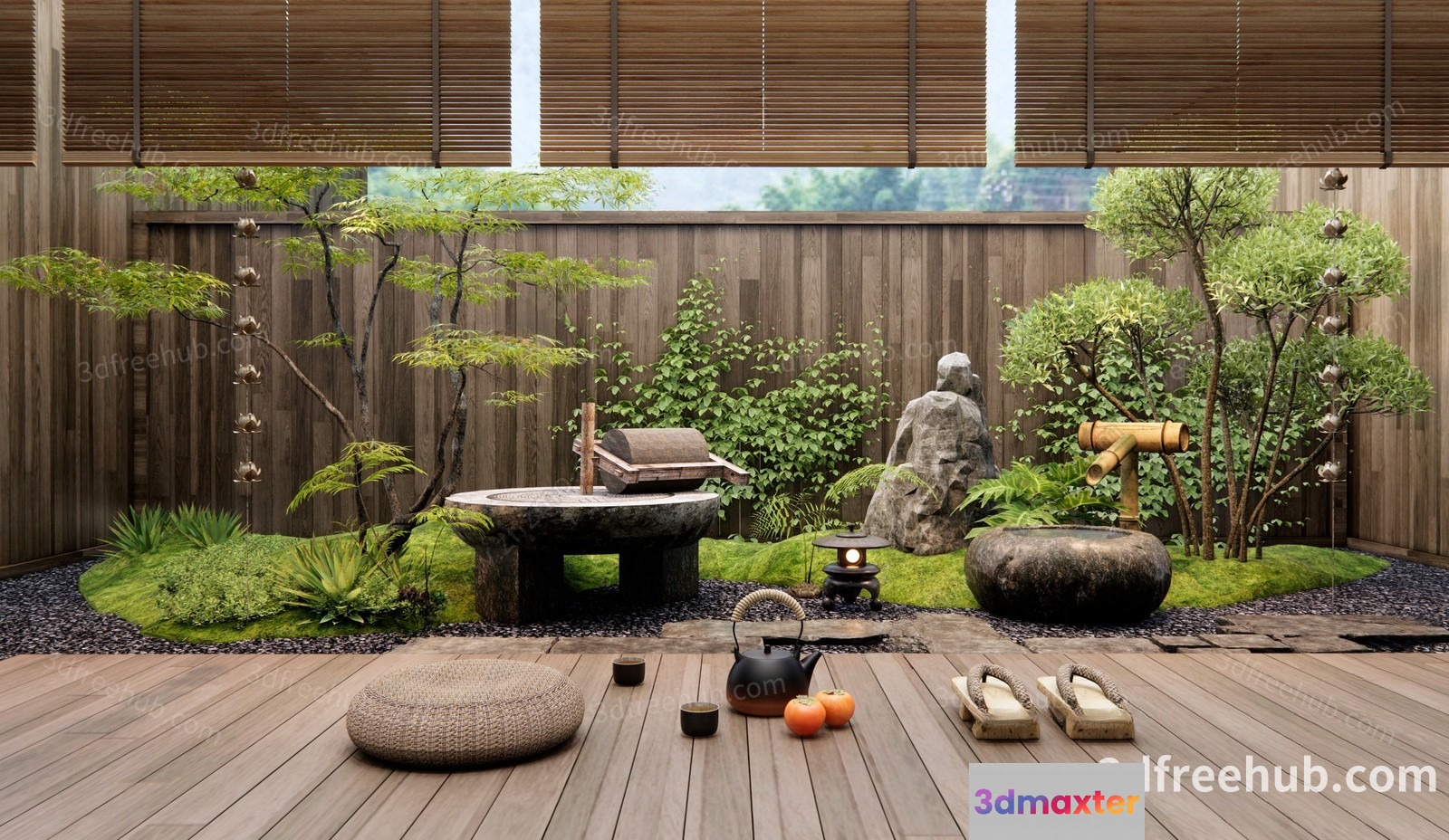 A Serene Japanese Garden 3D Model - 18754 - VRAY Render