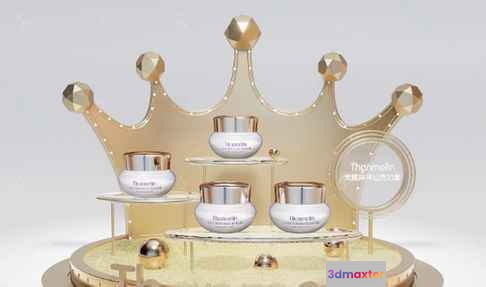 Gold Crown Display 3D Model - 1466 - VRAY Render