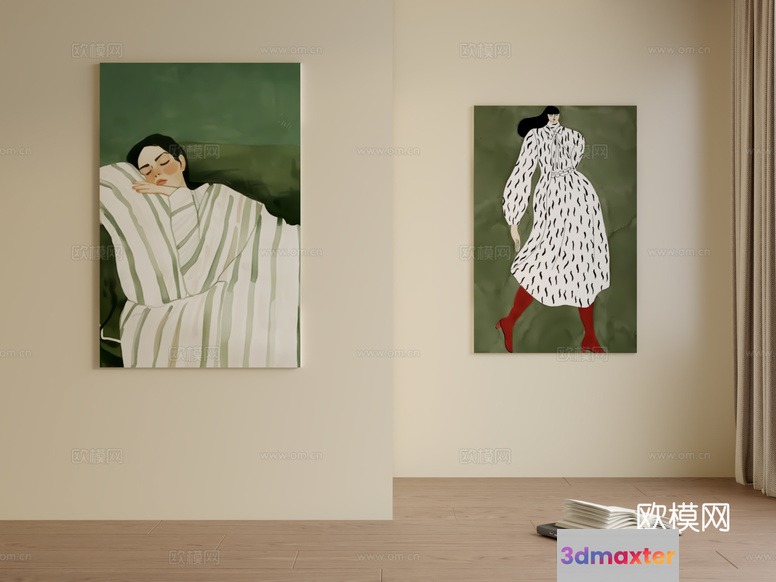 Cozy Art Room 3D Model - 13244 - VRAY Render