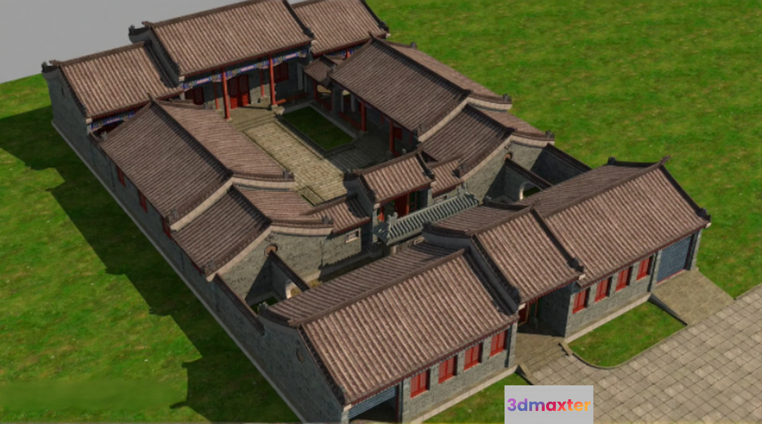A Traditional Chinese Building 3D Model - 9965 - VRAY Render